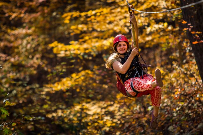 Pipestem Resort State Park, Fall, Zip line